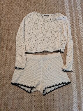 Zara Cream Crochet Lace Top